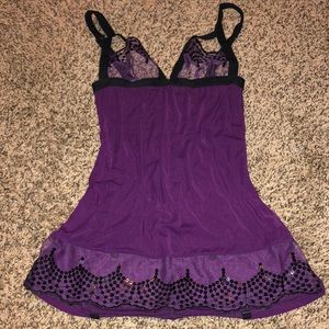 Purple Lingerie Mini Dress